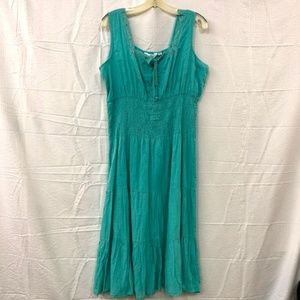 Mlle Gabrielle Blue Peasant Sleeveless Blue Dress